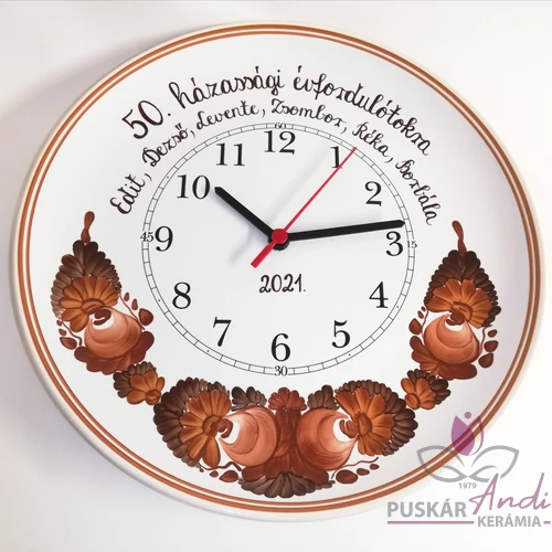 Fali tányér óra házassági évfordulóra   Ø31 cm