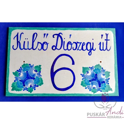 Kézi festésű házszámtábla 25*40 cm-es 