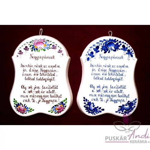 Ívelt plakett Nagypapámnak