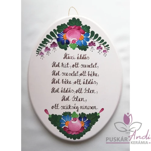 Ovális házi áldás plakett