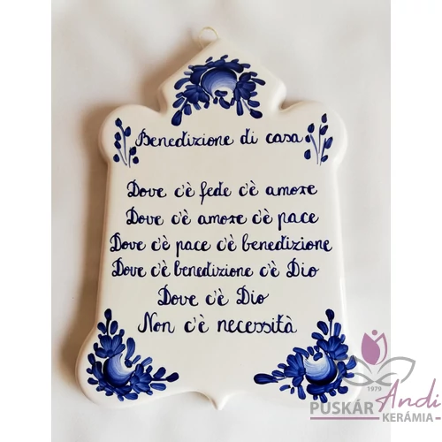 Csúcsos plakett  Olasz házi áldás