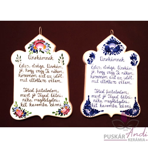 Csúcsos plakett Unokámnak