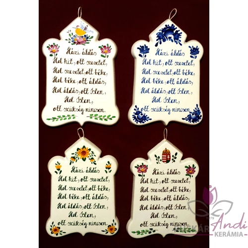 Csúcsos plakett  Magyar házi áldás