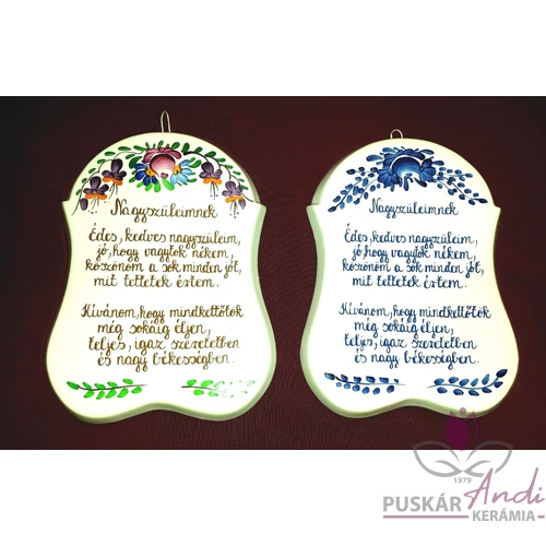 Ívelt plakett Nagyszüleimnek