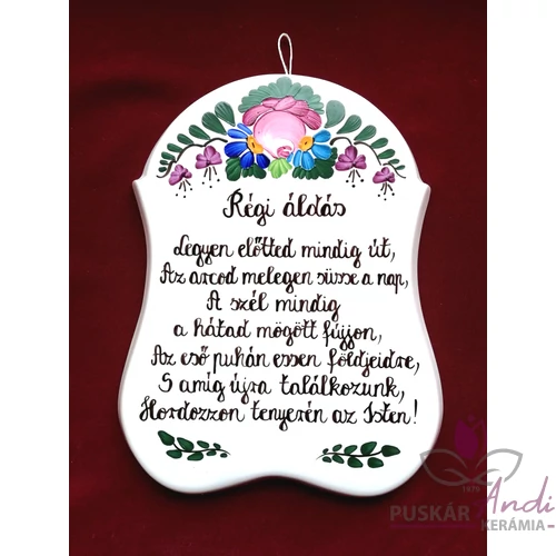 Ívelt plakett  Régi áldás