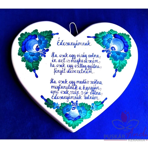 Szív alakú plakett  Édesanyámnak Hacsak egy madár volna...