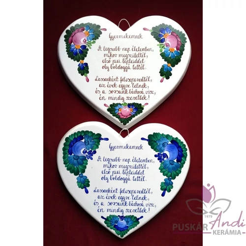 Szív alakú plakett Gyermekemnek