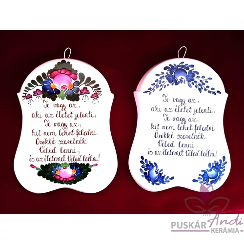 Ívelt plakett (Szerelmünknek, Kedvesünknek) Te vagy az...