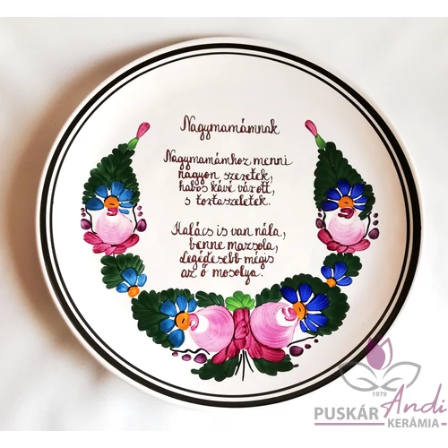 Tányér közepes  /Ø22 cm/   Nagymamámnak