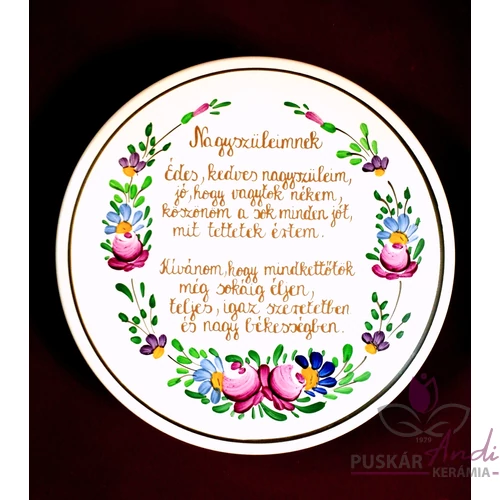 Tányér csemegés /Ø20 cm/   Nagyszüleimnek