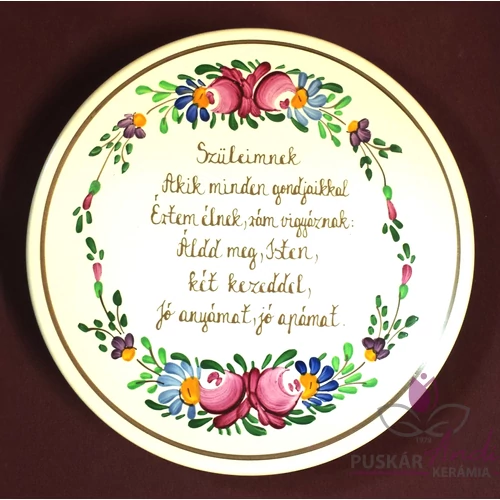 Tányér csemegés /Ø20 cm/   Szüleimnek    Akik minden gondjaikkal