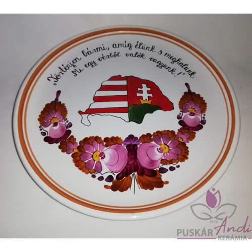 Nagy Magyarország fali tányér, Mi egy vérből valók vagyunk!  /Ø31 cm/ 