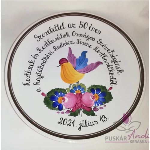 Hagyományos, bélapátfalvai mintás színes motívum, madárral