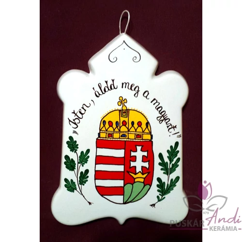 Csúcsos plakett  Magyar címerrel