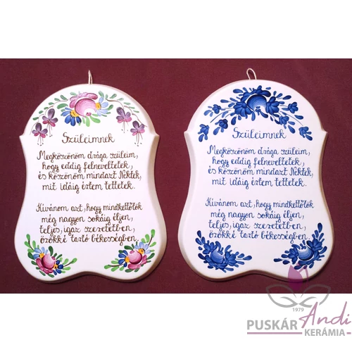 Ívelt plakett Szüleimnek Megköszönöm...