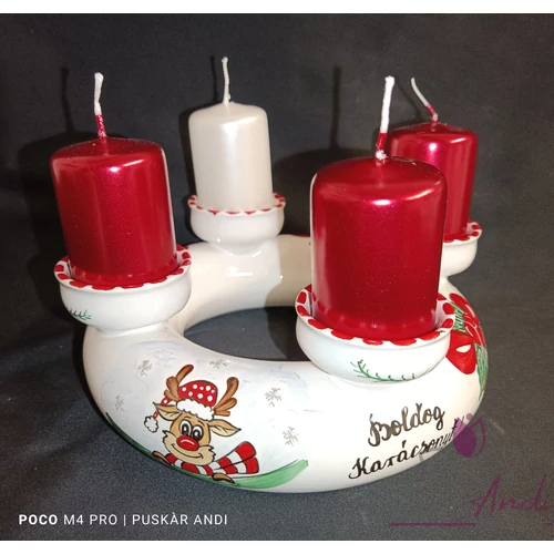 Adventi koszorú, Rudolffal, a rénszarvassal /4 db gyertyával/