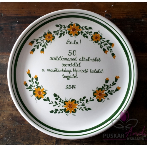 Fali tányér 50. születésnap alkalmából  /Ø31 cm/