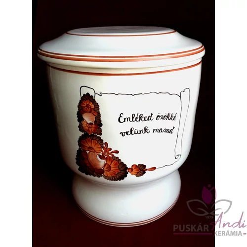 Kerámia urna, kézi festésű