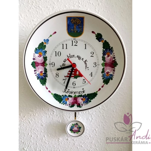 Kőrösmező címere tányér órára festve