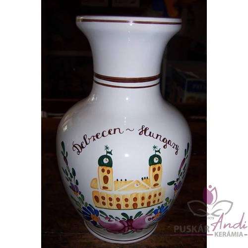 Nagy csokros váza "hasas", emblémával  /24 cm/