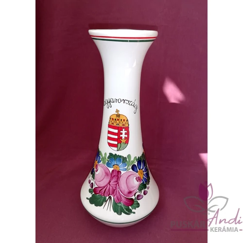 Nagy váza "hosszú nyakú", emblémával  /27 cm/