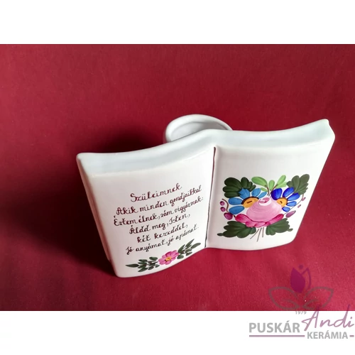 Könyv alakú versikés váza