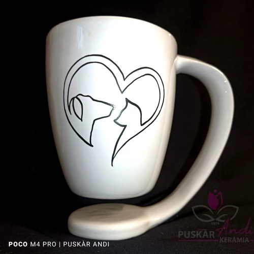 Lebegő bögre cicás-kutyás grafikával 3dl